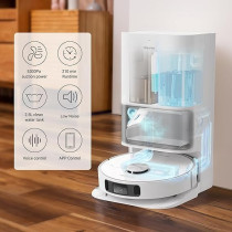 Dreame L10s Ultra Robot Vacuum Cleaner and Mop 5300Pa with Self-Cleaning Station (Swings the Body to Deeper Edge) 3D Obstacle Detection, 210mins, APP/Alexa, White, 1 Year Warranty