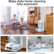 Dreame L10s Ultra Robot Vacuum Cleaner and Mop 5300Pa with Self-Cleaning Station (Swings the Body to Deeper Edge) 3D Obstacle Detection, 210mins, APP/Alexa, White, 1 Year Warranty
