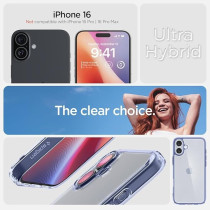 Spigen Ultra Hybrid Designed For Iphone 16 Case Cover, Sky Crystal
