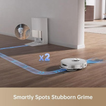 Dreame X40 Ultra Complete Robot Vacuum Cleaner, 12000 Pa Robotic Vacuum with Removable and Lift Mop, Extensive Cleaning with Side Brushes, MopExtend technology, Self-Cleaning Mop in 70 DegreeHot Water, White, 1 Year Warranty