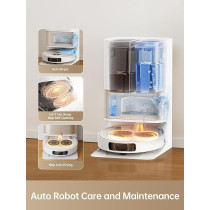 Dreame L10s Pro Ultra Heat Robot Vacuum Cleaner with Automatic Mop Cleaning with Hot Water, Mop Extension, 7,000 Pa Suction Power, Double Mop and Floor Cleaning, White, 1 Year Warranty