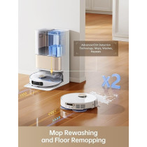 Dreame L10s Pro Ultra Heat Robot Vacuum Cleaner with Automatic Mop Cleaning with Hot Water, Mop Extension, 7,000 Pa Suction Power, Double Mop and Floor Cleaning, White, 1 Year Warranty