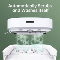 Dreametech W10 Robot Vacuum Cleaner and Mop, Sweeping, Mopping, Washing and Drying 4in1, Robotic Vacuum with Superb Lidar Navigation, 4000Pa Strong Suction for Pet Hair, Hard Floor, Carpet, White, 1 Year Warranty