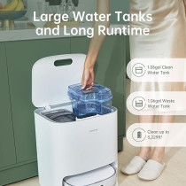 Dreametech W10 Robot Vacuum Cleaner and Mop, Sweeping, Mopping, Washing and Drying 4in1, Robotic Vacuum with Superb Lidar Navigation, 4000Pa Strong Suction for Pet Hair, Hard Floor, Carpet, White, 1 Year Warranty