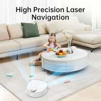 Dreametech W10 Robot Vacuum Cleaner and Mop, Sweeping, Mopping, Washing and Drying 4in1, Robotic Vacuum with Superb Lidar Navigation, 4000Pa Strong Suction for Pet Hair, Hard Floor, Carpet, White, 1 Year Warranty
