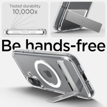 Spigen Ultra Hybrid S Magfit For Iphone 16 Case Cover With Kickstand Magsafe Compatible, Crystal Clear