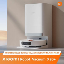 Xiaomi Robot Vacuum X20+ With All-In-One Smart Base Station 6000Pa Suction Power, LDS Laser Navigation, Voice Control, Wet And Dry 4 L 30 W C101, White, 1 Year Warranty