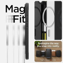 Spigen Rugged Armor Magfit For Iphone 16 Case Cover Magsafe Compatible, Matte Black