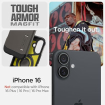 Spigen Tough Armor Magfit Ai Designed For Iphone 16 Case Cover Magsafe Compatible, Gunmetal