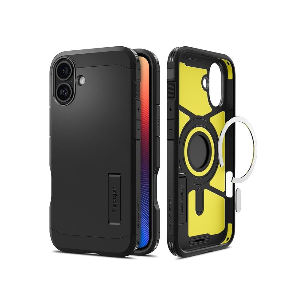 Spigen Tough Armor Magfit Ai Designed For Iphone 16 Case Cover Magsafe Compatible, Black