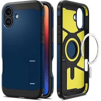 Spigen Tough Armor Magfit Ai Designed For Iphone 16 Case Cover Magsafe Compatible, Navy Blue