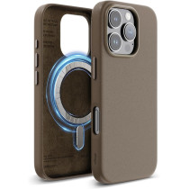 Elago Magnetic Leather Case For iPhone 16 Pro Compatible With Magsafe, Vegan Leather, Shockproof, Water-Resistant, Taupe