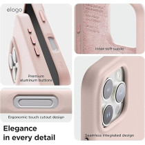 Elago Magnetic Leather Case For iPhone 16 Pro Max Compatible With Magsafe, Vegan Leather, Shockproof, Water-Resistant, Lovely Pink