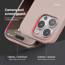 Elago Magnetic Leather Case For iPhone 16 Pro Max Compatible With Magsafe, Vegan Leather, Shockproof, Water-Resistant, Lovely Pink