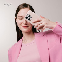 Elago Magnetic Leather Case For iPhone 16 Pro Max Compatible With Magsafe, Vegan Leather, Shockproof, Water-Resistant, Lovely Pink