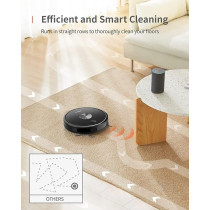 Ultenic D5s Pro Robot Vacuum Cleaner, 3000Pa, Wi-Fi Connected, Mopping Function, Super-Thin, Alexa, App Control, Boundary Strips Included, Self-Charging Robotic Vacuum for Pet Hair Hard Floor Carpet, Black, 1 Year Warranty