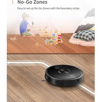 Ultenic D5s Pro Robot Vacuum Cleaner, 3000Pa, Wi-Fi Connected, Mopping Function, Super-Thin, Alexa, App Control, Boundary Strips Included, Self-Charging Robotic Vacuum for Pet Hair Hard Floor Carpet, Black, 1 Year Warranty