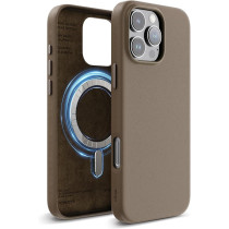 Elago Magnetic Leather Case For iPhone 16 Pro Max Compatible With Magsafe, Vegan Leather, Shockproof, Water-Resistant, Taupe