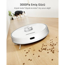 Ultenic T10 Robot Vacuum Cleaner with Mop, Self-empty Base, 3000Pa, Laser Navigation, Wi-Fi Connected, App Control, Multi-floor Mapping, Self-charging Robotic Vacuum for Pet Hair Hard Floor Carpet, White, 1 Year Warranty