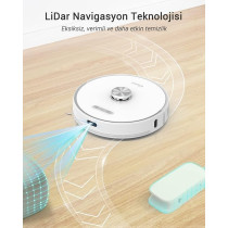 Ultenic T10 Robot Vacuum Cleaner with Mop, Self-empty Base, 3000Pa, Laser Navigation, Wi-Fi Connected, App Control, Multi-floor Mapping, Self-charging Robotic Vacuum for Pet Hair Hard Floor Carpet, White, 1 Year Warranty