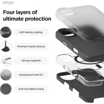 Elago Magnetic Liquid Silicone For iPhone 16 Case Cover Compatible With Magsafe Shockproof, Black
