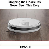 Hitachi Robot Wet And Dry Vacuum Cleaner with WIFI Control, 2700Pa Strong Suction Power, Laser-Based LiDAR Navigation, Multi-Floor Mapping, Stair Safety, Max Runtime-Min-170, RVX15N, White, 1 Year Warranty