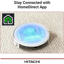 Hitachi Robot Wet And Dry Vacuum Cleaner with WIFI Control, 2700Pa Strong Suction Power, Laser-Based LiDAR Navigation, Multi-Floor Mapping, Stair Safety, Max Runtime-Min-170, RVX15N, White, 1 Year Warranty