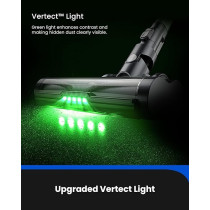 Proscenic P12 Cordless Vacuum Cleaner, 33Kpa Stick Vacuum Cleaner, Green LED Headlights, Anti-Hair-Tangle Brush, Powerful Cordless Hoover with Touch Display, 60min Runtime, Deep Clean for Pet Hair, Black/Grey, 1 Year Warranty