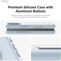 Elago Magnetic Liquid Silicone For iPhone 16 Case Cover Compatible With Magsafe Shockproof, Light Blue