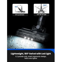 Proscenic P11 Mopping Cordless Vacuum Cleaners for Home, 35Kpa Stick Vacuum Cleaner With Wet Mop Combo,Touch Screen, Vacuum Equipped 5-Stage Filtration System, Hardwood Floor Vacuum for Pet Hair, Car, Black/Grey, 1 Year Warranty