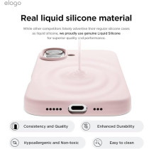 Elago Magnetic Liquid Silicone For iPhone 16 Case Cover Compatible With Magsafe Shockproof, Lovely Pink