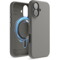 Elago Magnetic Liquid Silicone For iPhone 16 Case Cover Compatible With Magsafe Shockproof, Medium Gray