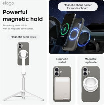 Elago Magnetic Liquid Silicone For iPhone 16 Case Cover Compatible With Magsafe Shockproof, Medium Gray