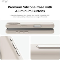 Elago Magnetic Liquid Silicone For iPhone 16 Case Cover Compatible With Magsafe Shockproof, Stone