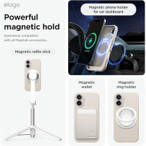 Elago Magnetic Liquid Silicone For iPhone 16 Case Cover Compatible With Magsafe Shockproof, Stone