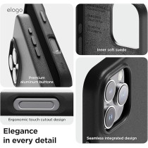 Elago Magnetic Liquid Silicone For iPhone 16 Pro Case Cover Compatible With Magsafe Shockproof, Black