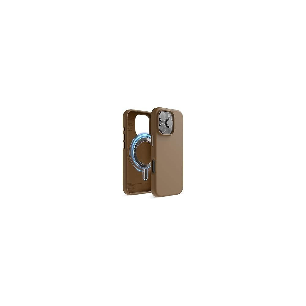 Elago Magnetic Liquid Silicone For iPhone 16 Pro Case Cover Compatible With Magsafe Shockproof, Brown