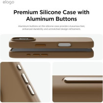 Elago Magnetic Liquid Silicone For iPhone 16 Pro Case Cover Compatible With Magsafe Shockproof, Brown