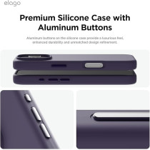 Elago Magnetic Liquid Silicone For iPhone 16 Pro Case Cover Compatible With Magsafe Shockproof, Deep Purple