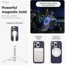 Elago Magnetic Liquid Silicone For iPhone 16 Pro Case Cover Compatible With Magsafe Shockproof, Deep Purple
