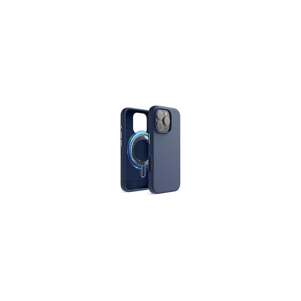 Elago Magnetic Liquid Silicone For iPhone 16 Pro Case Cover Compatible With Magsafe Shockproof, Jean Indigo