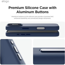 Elago Magnetic Liquid Silicone For iPhone 16 Pro Case Cover Compatible With Magsafe Shockproof, Jean Indigo