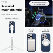 Elago Magnetic Liquid Silicone For iPhone 16 Pro Case Cover Compatible With Magsafe Shockproof, Jean Indigo