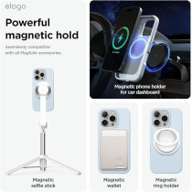 Elago Magnetic Liquid Silicone For iPhone 16 Pro Case Cover Compatible With Magsafe Shockproof, Light Blue