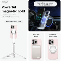 Elago Magnetic Liquid Silicone For iPhone 16 Pro Case Cover Compatible With Magsafe Shockproof, Lovely Pink