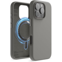 Elago Magnetic Liquid Silicone For iPhone 16 Pro Case Cover Compatible With Magsafe Shockproof, Medium Gray
