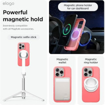 Elago Magnetic Liquid Silicone For iPhone 16 Pro Case Cover Compatible With Magsafe Shockproof, Pink
