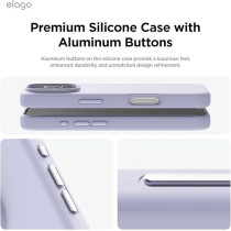 Elago Magnetic Liquid Silicone Compatible With iPhone 16 Pro Case Cover Compatible With Magsafe Shockproof, Purple