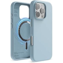 Elago Magnetic Liquid Silicone For iPhone 16 Pro Case Cover Compatible With Magsafe Shockproof, Sky Blue
