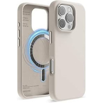 Elago Magnetic Liquid Silicone For iPhone 16 Pro Case Cover Compatible With Magsafe Shockproof, Stone